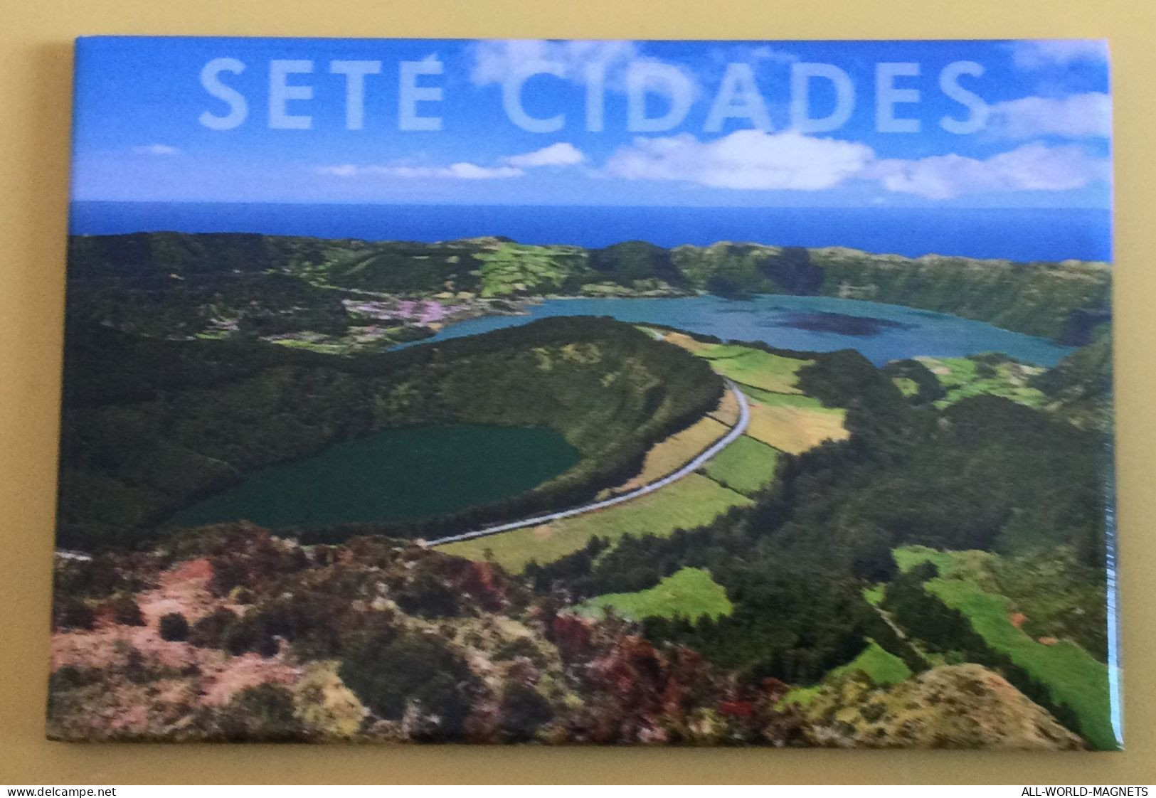 Sete Cidades Sao Miguel Island Azores Portugal Souvenir Fridge Magnet, From Azores - Tourisme