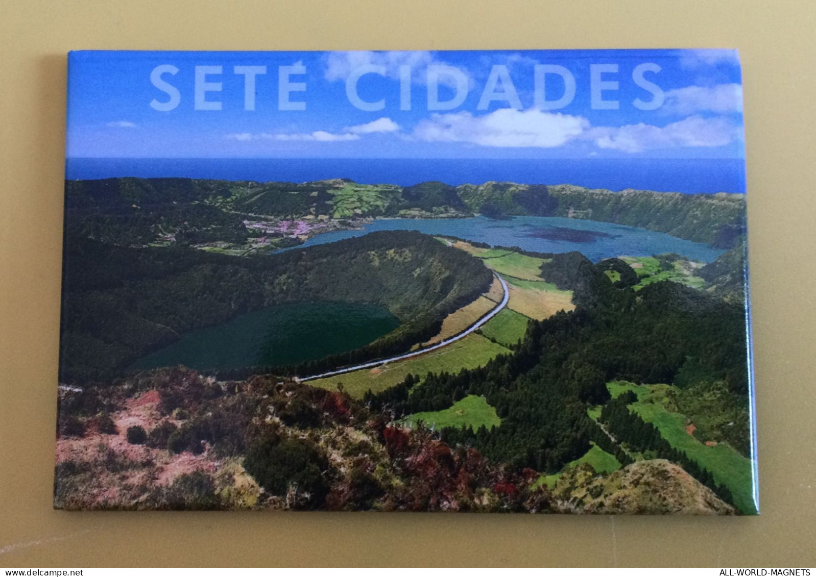 Sete Cidades Sao Miguel Island Azores Portugal Souvenir Fridge Magnet, From Azores - Turismo