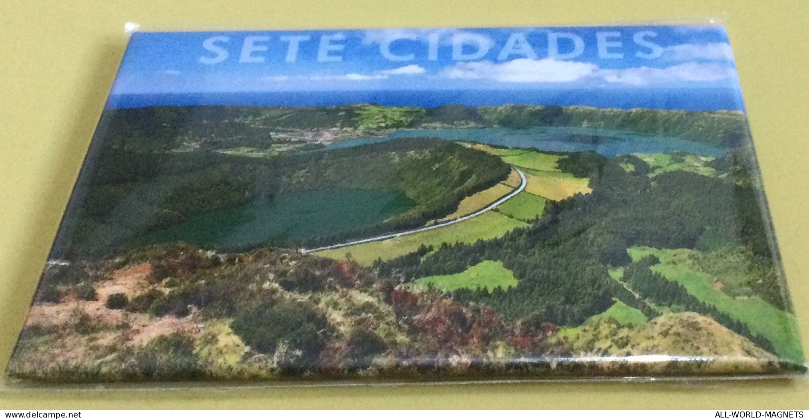 Sete Cidades Sao Miguel Island Azores Portugal Souvenir Fridge Magnet, From Azores - Tourisme