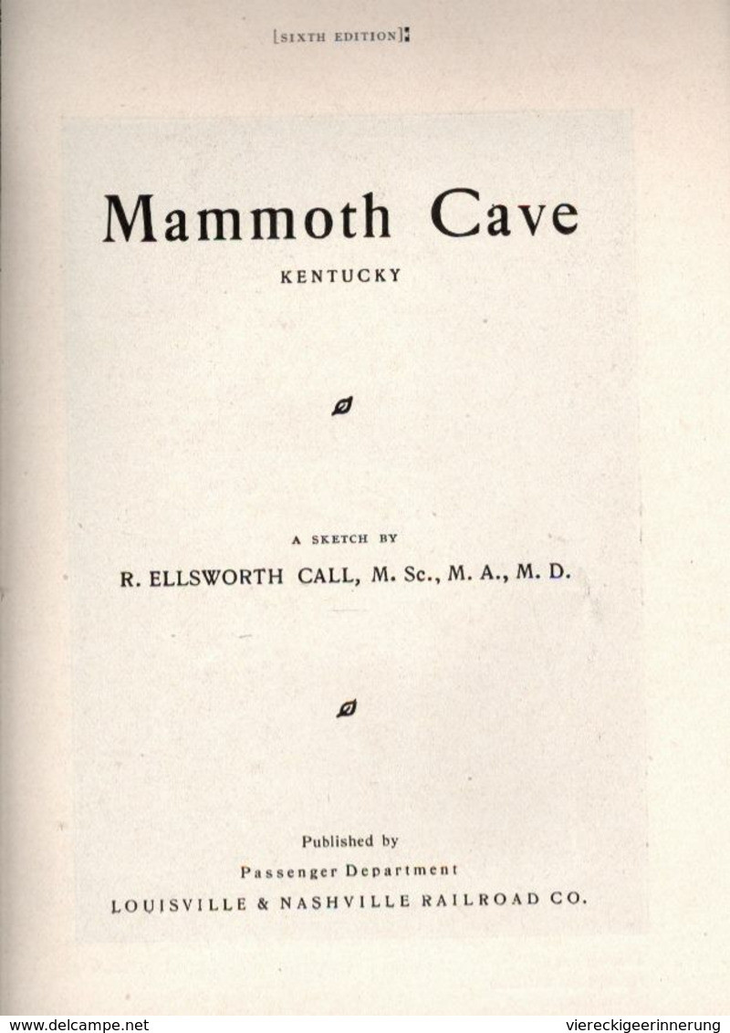 !  USA, Mammoth Cave, Kentucky, Höhle, Louisville + Nashville Railroad, 32 Pages,  19 X 13,5 Cm - Dépliants Touristiques