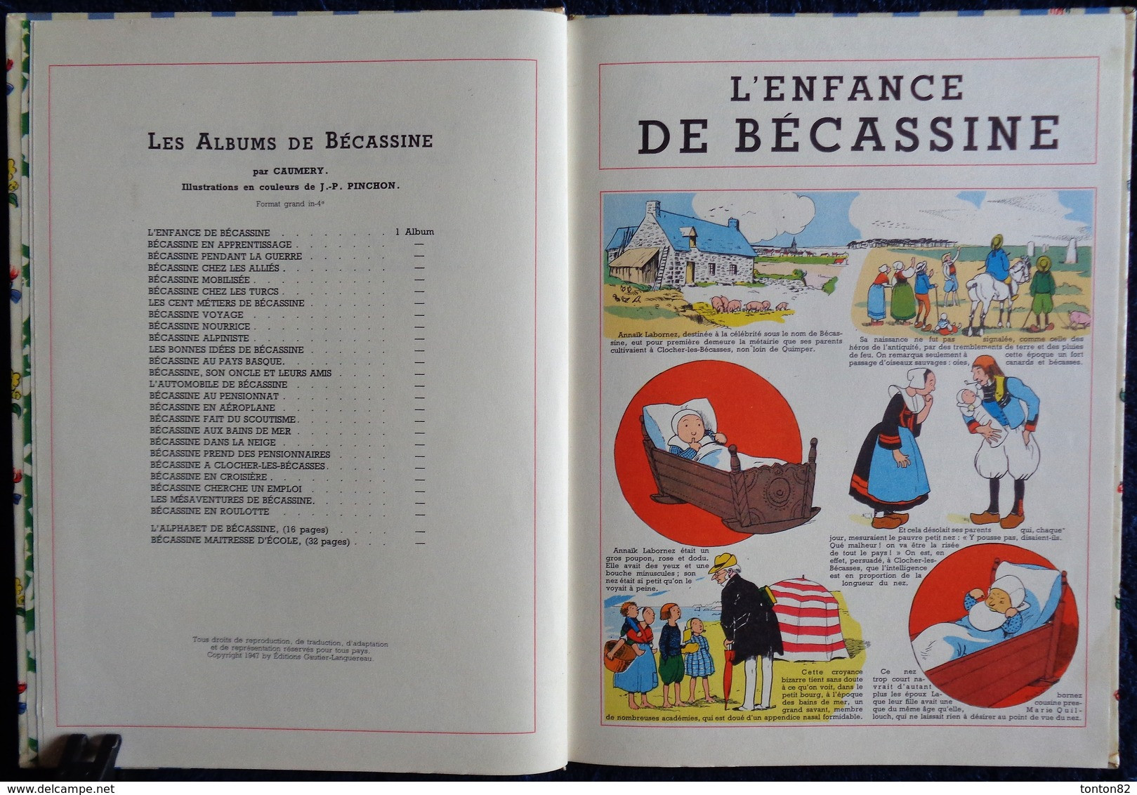 Caumery / Pinchon - L'enfance De BÉCASSINE  - Gautier-Languereau - ( 1958) . - Bécassine