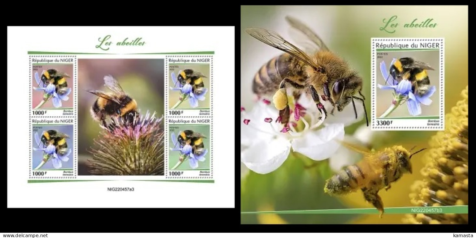 Niger  2022 Bees. (457 Ab3) OFFICIAL ISSUE - Abeilles