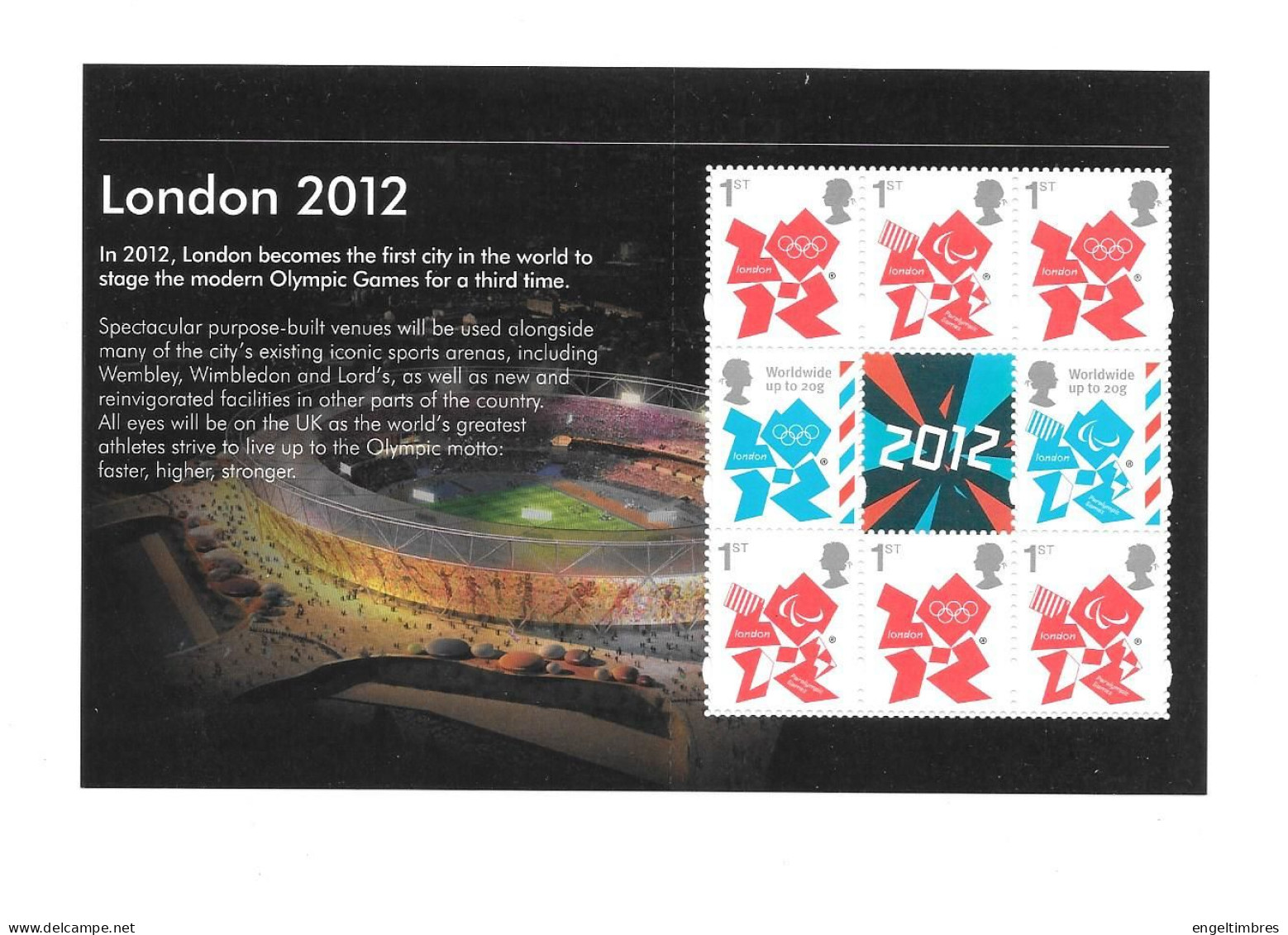 GB London 2012  PRESTIGE BOOKLET PANE WITH DEFINITIVES - Unused Stamps