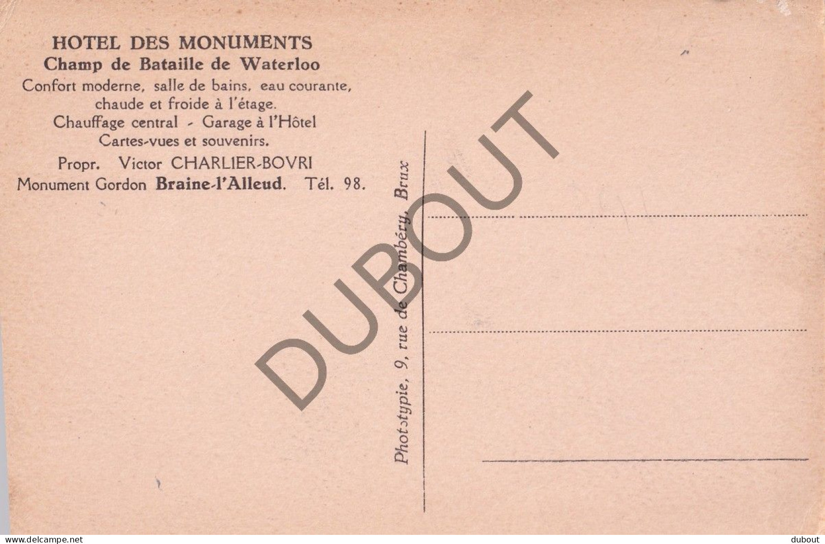 Postkaart/Carte Postale - Braine-l'Alleud -Hôtel Des Monuments  (C4606) - Braine-l'Alleud