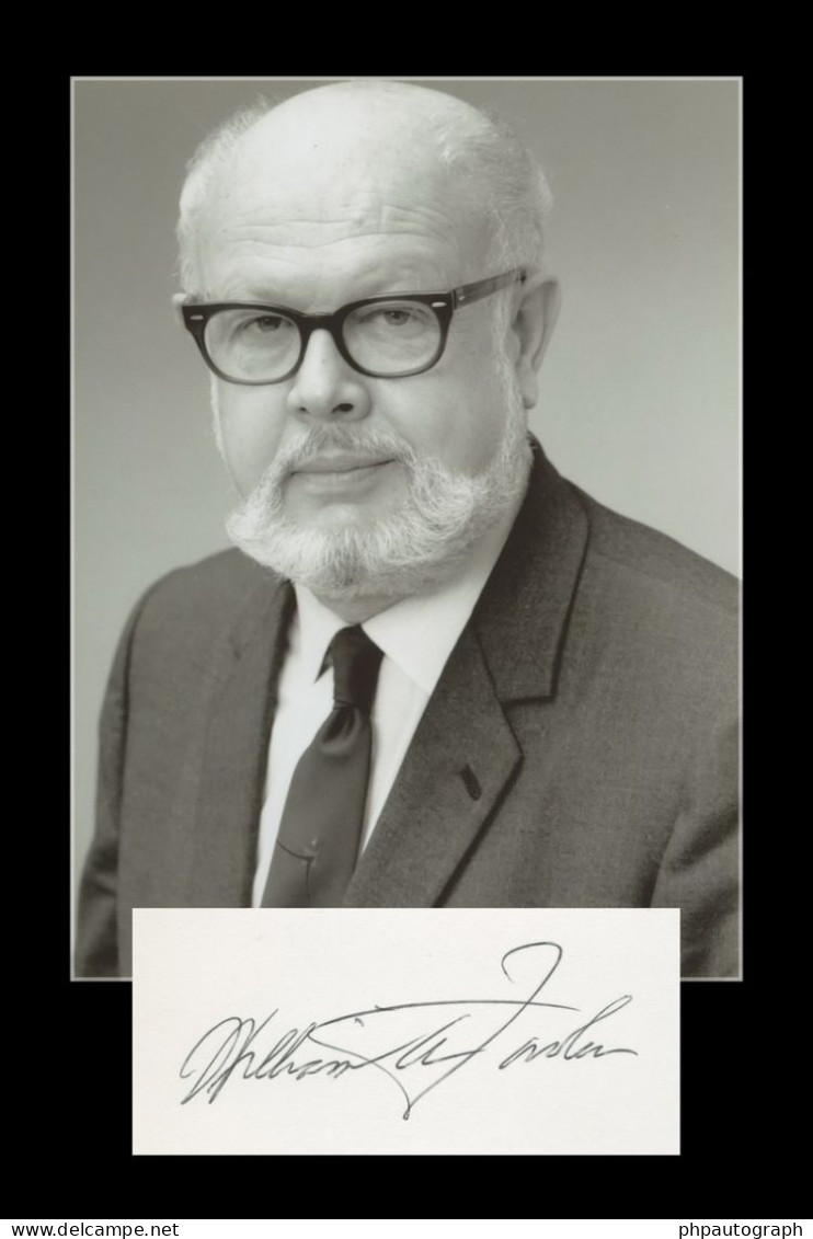 William Alfred Fowler (1911-1995) - Astrophysicist - Signed Card + Photo - 80s - Nobel Prize - Inventors & Scientists