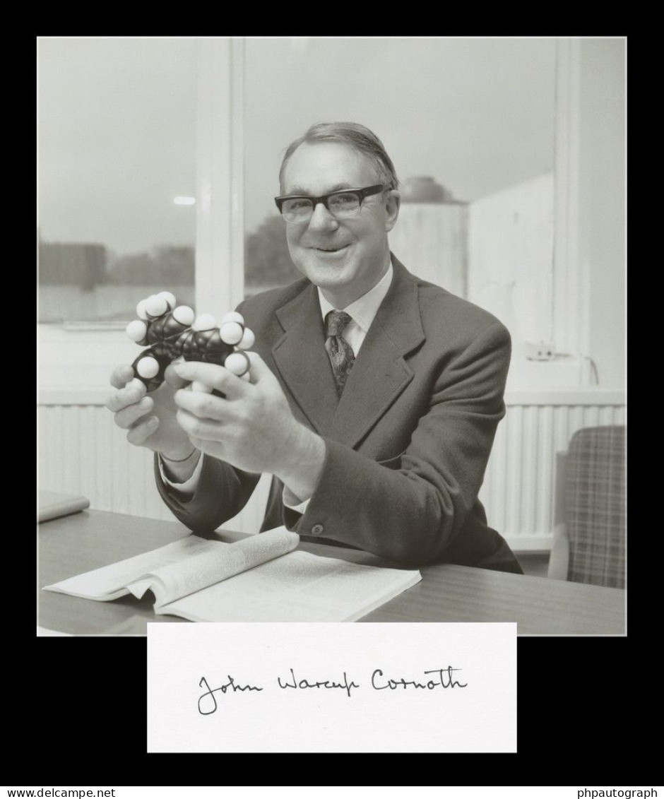 John Cornforth (1917-2013) - British Chemist - Signed Card + Photo - Nobel Prize - Erfinder Und Wissenschaftler