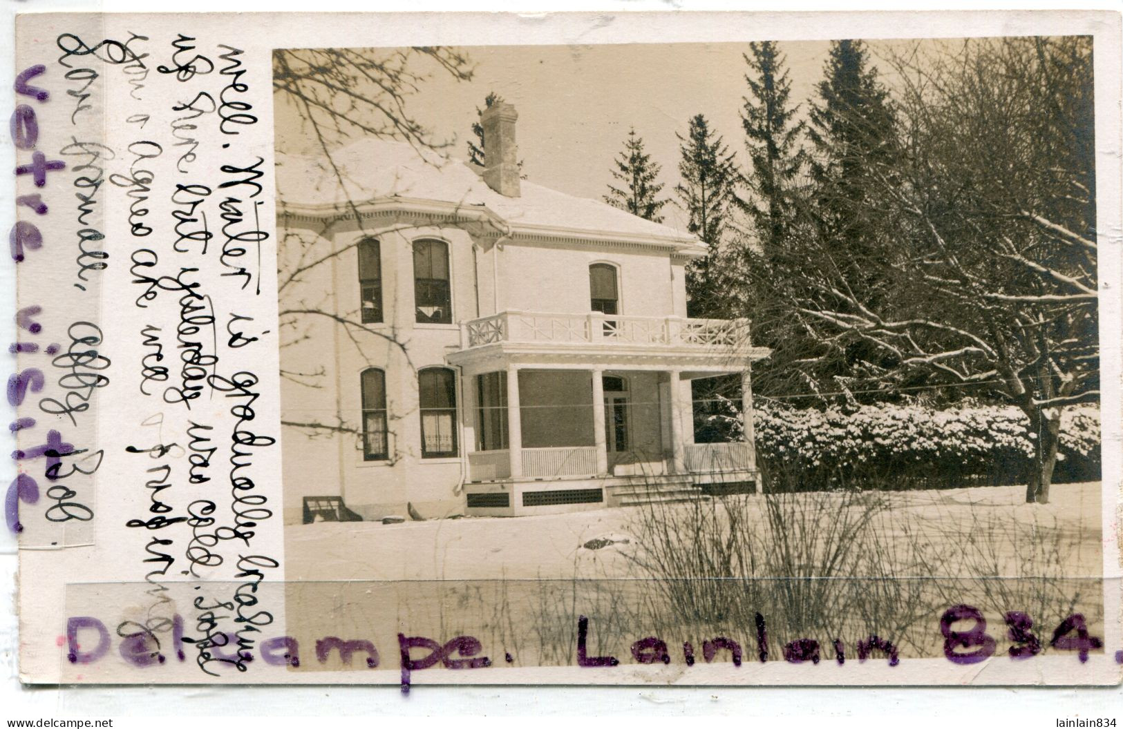 - 3 Cartes Photos De Cobourg, ( ONTARIO ) - Rare, Charmant Cottage Sous La Neige, écrite, 1911, TBE, Scans. - Andere & Zonder Classificatie