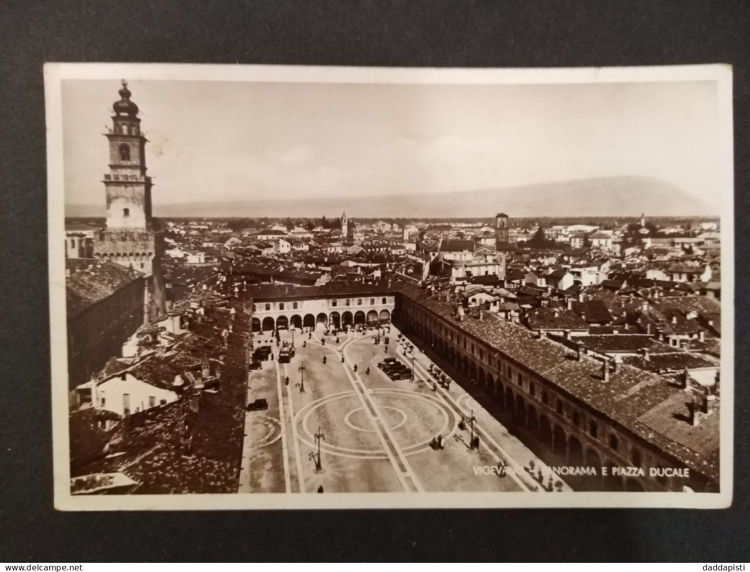 [7] Vigevano - Panorama E Piazza Ducale. Piccolo Formato, Viaggiata, 1937 - Vigevano