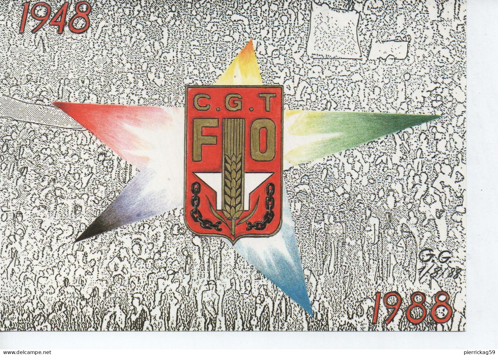 CPM QUARANTENAIRE DE FORCE OUVRIERE 1948 1988 - Labor Unions