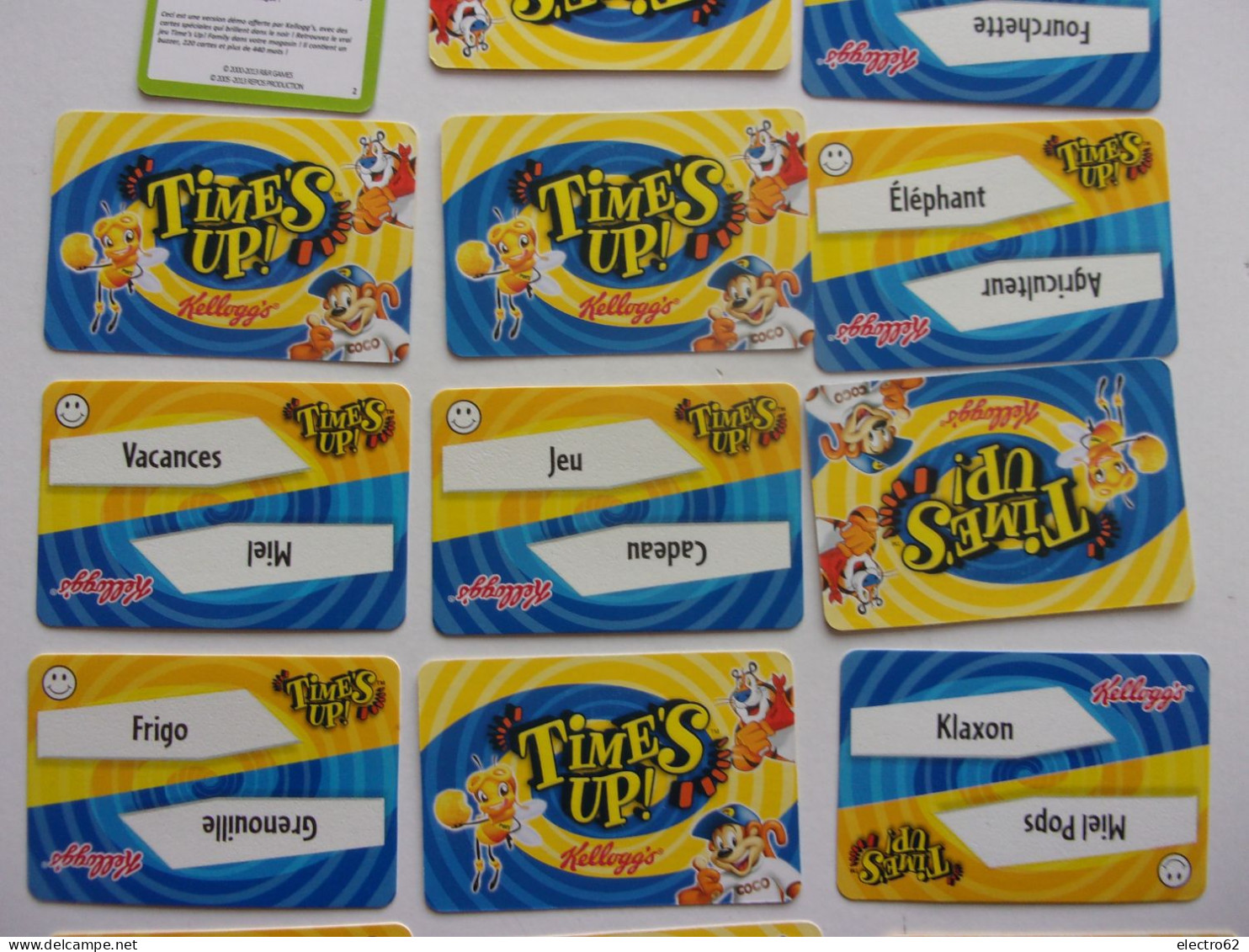 Carte TIME'S UP Kellogg's Faire Deviner Un Maximum De Mots Publicité Jeux - Autres & Non Classés