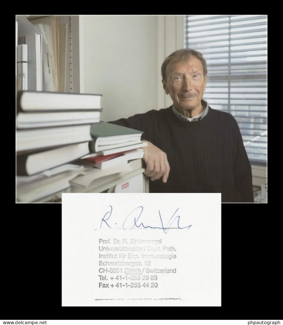 Rolf M. Zinkernagel - Experimental Immunologist - Signed Card - Nobel Prize - Inventors & Scientists