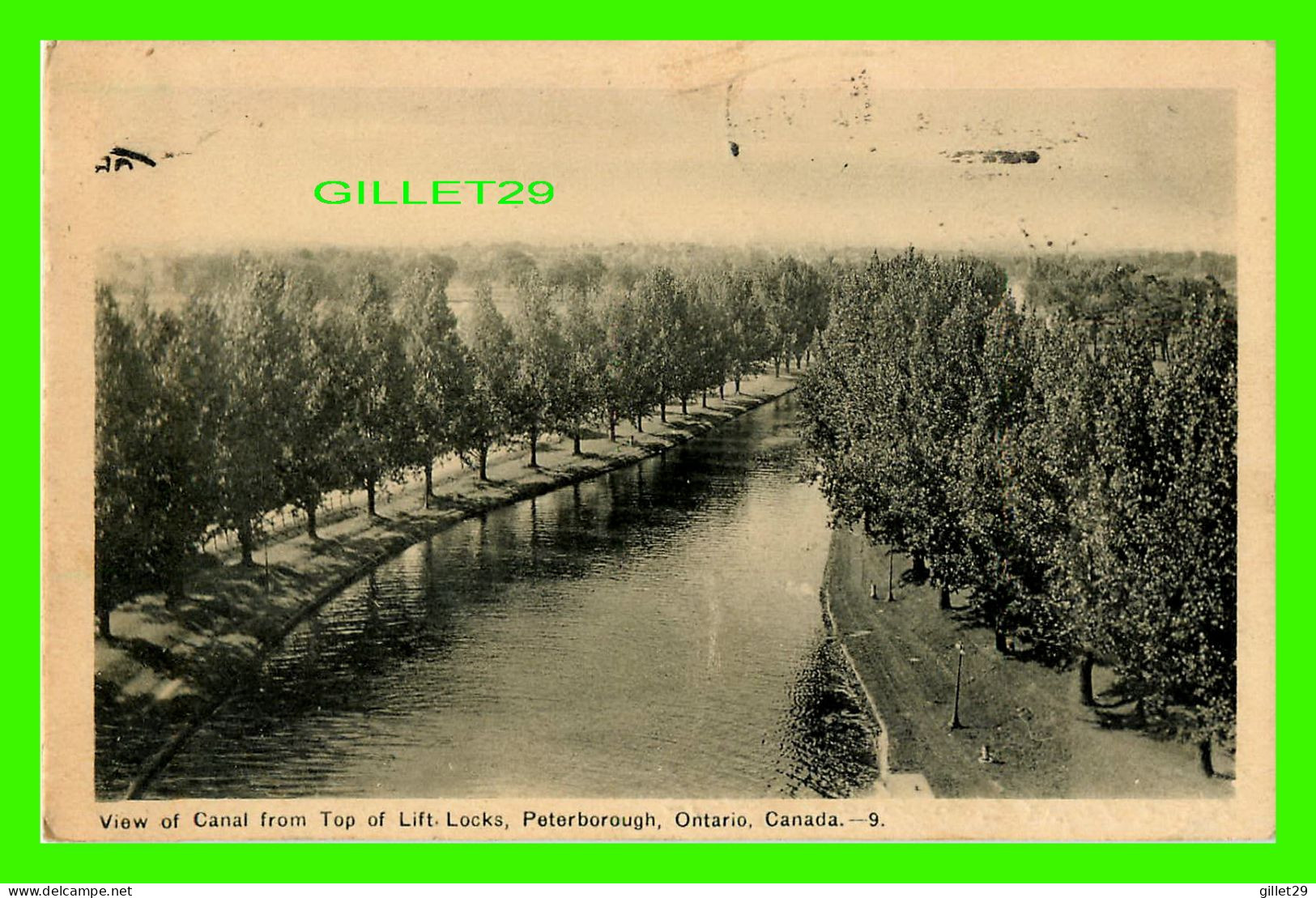 PETERBOROUGH, ONTARIO - VIEW OF CANAL FROM TOP OF LIFT LOCKS - TRAVEL IN 1947 - PECO - - Peterborough