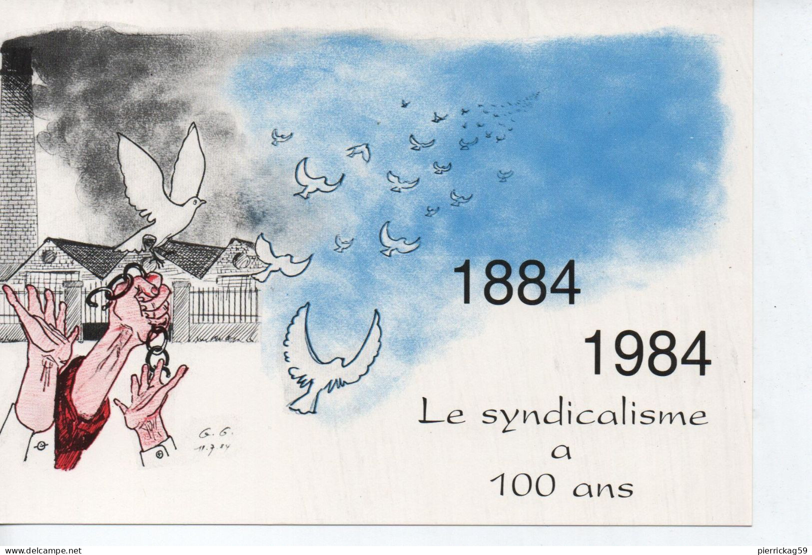 CPM  LE SYNDICALISME A 100 ANS 1884  / 1984 - Vakbonden