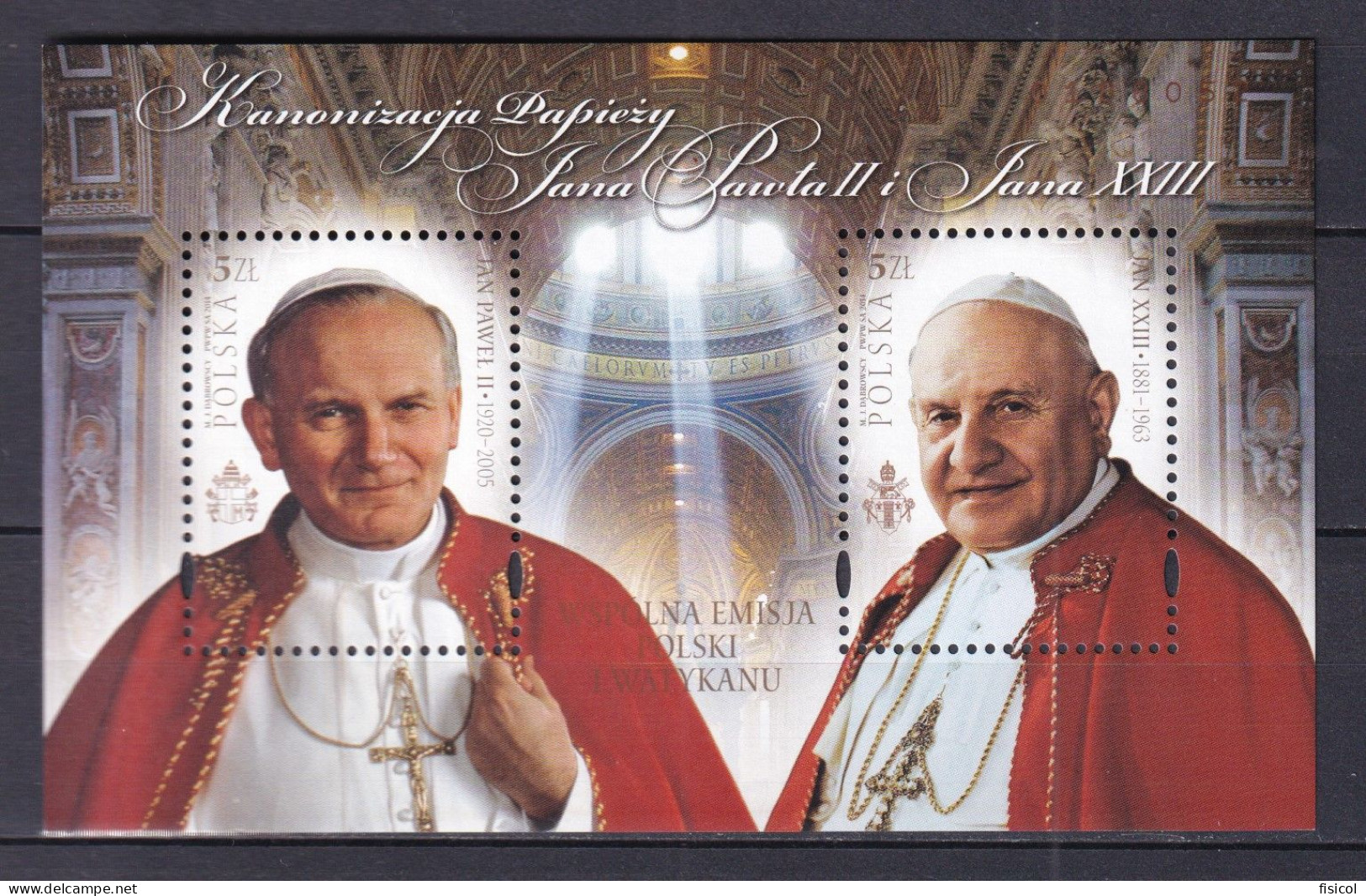 2014 - VATICANO-POLONIA - Canonizzazioni Dei Papi Giovanni Paolo II E Giovanni XXIII - MNH ** - Emissions Communes