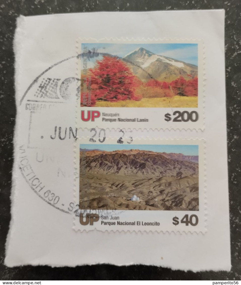 ARGENTINA - Fragmento Con Sellos Serie Parques Nacionales Serie UP - Alto Valor - Storia Postale