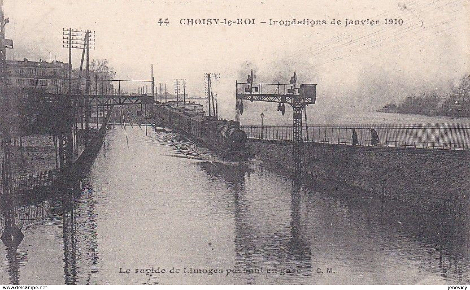 CHOISY LE ROI INONDATIONS DE JANVIER 1910 RAPIDE DE LIMOGES PASSANT EN GARE A VOIR !!!   REF 79876 - Überschwemmungen