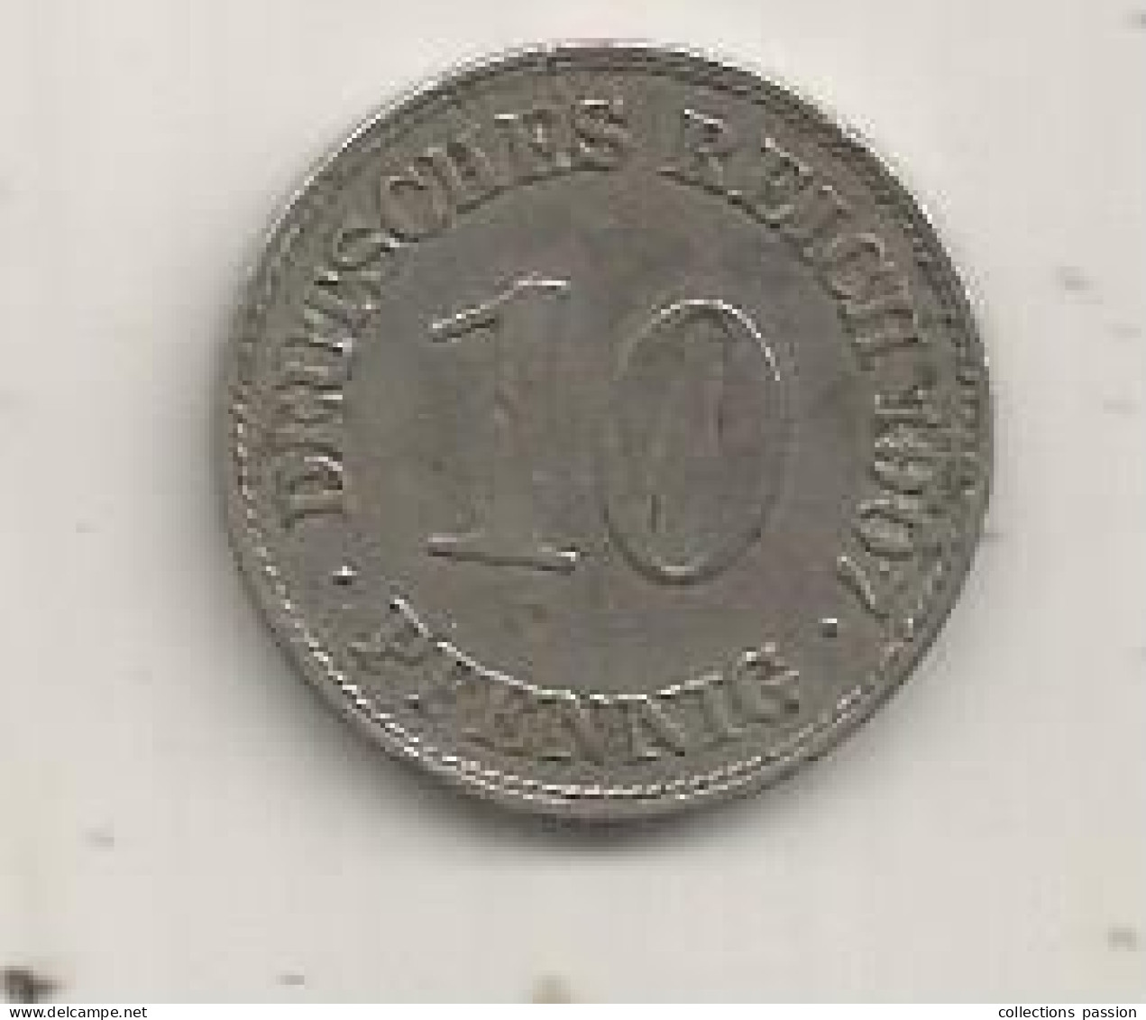 Monnaie, ALLEMAGNE, 1907 E, 10 Pfennig, Deutsches Reich - 10 Pfennig