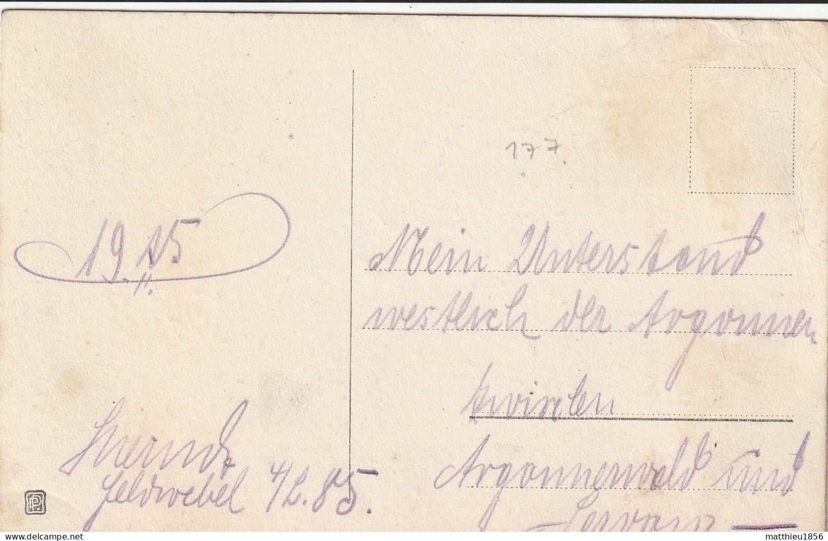 CPA Dessin 1915 SERVON (Melzicourt) - Position Allemande, Signé "Eckstein LIR 85 Comp 4" (A250, Ww1, Wk 1) - Ville-sur-Tourbe