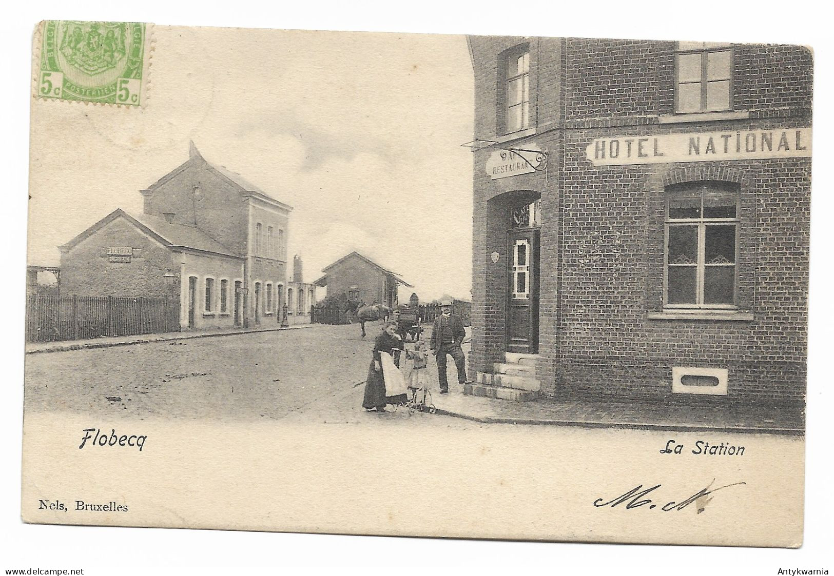 Flobecq La Station Et L'Hôtel National. Gelopen Postkaart 1908y  H070 - Vloesberg