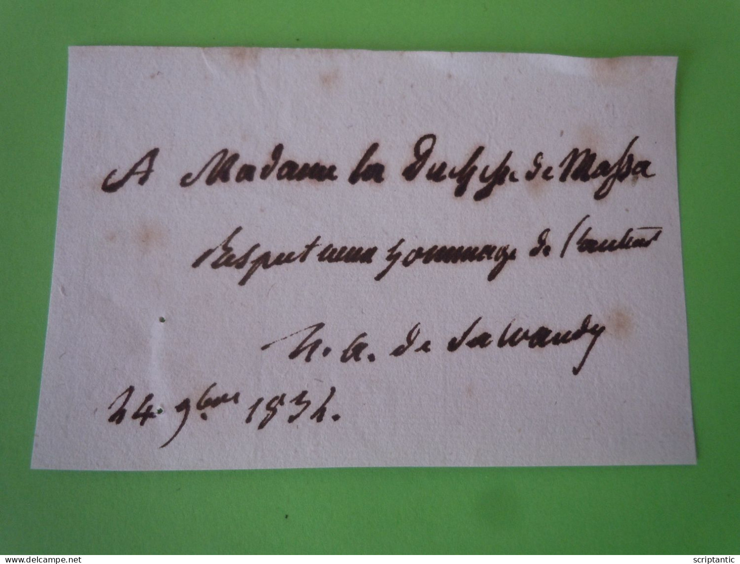 Autographe Narcisse Achille De SALVANDY (1795-1856) MINISTRE DE L'INSTRUCTION PUBLIQUE - Politiek & Militair