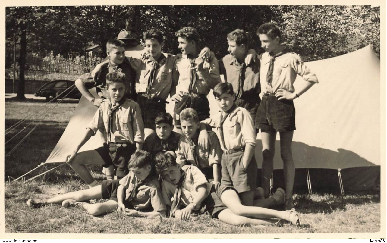 Ambazac * Carte Photo * Groupe D'éclaireurs * Thème Scout Scouts Scoutisme Jamborée * Photographe Proux Sables D'olonne - Ambazac