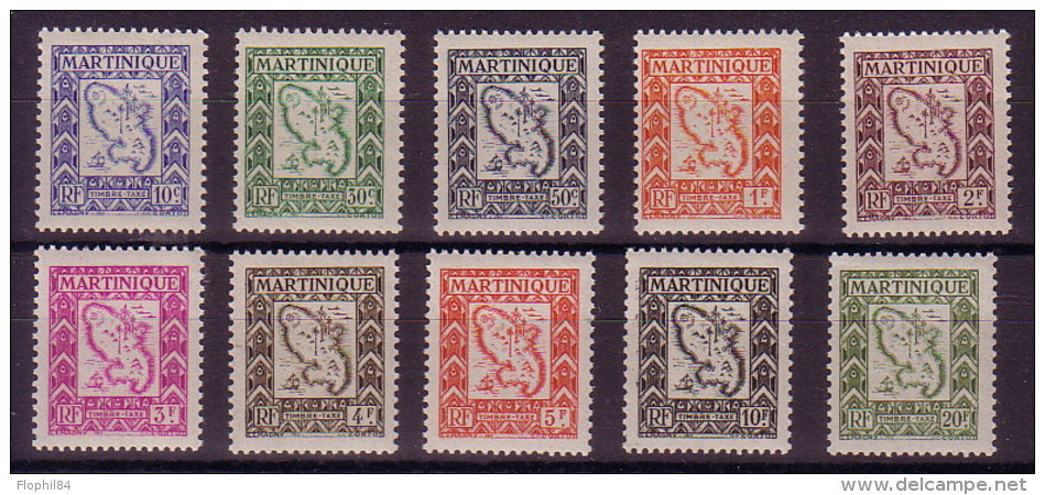 MARTINIQUE - TAXE - SERIE N°27 A 36 - NEUF SANS TRACE DE CHARNIERE - COTE 18€. - Timbres-taxe