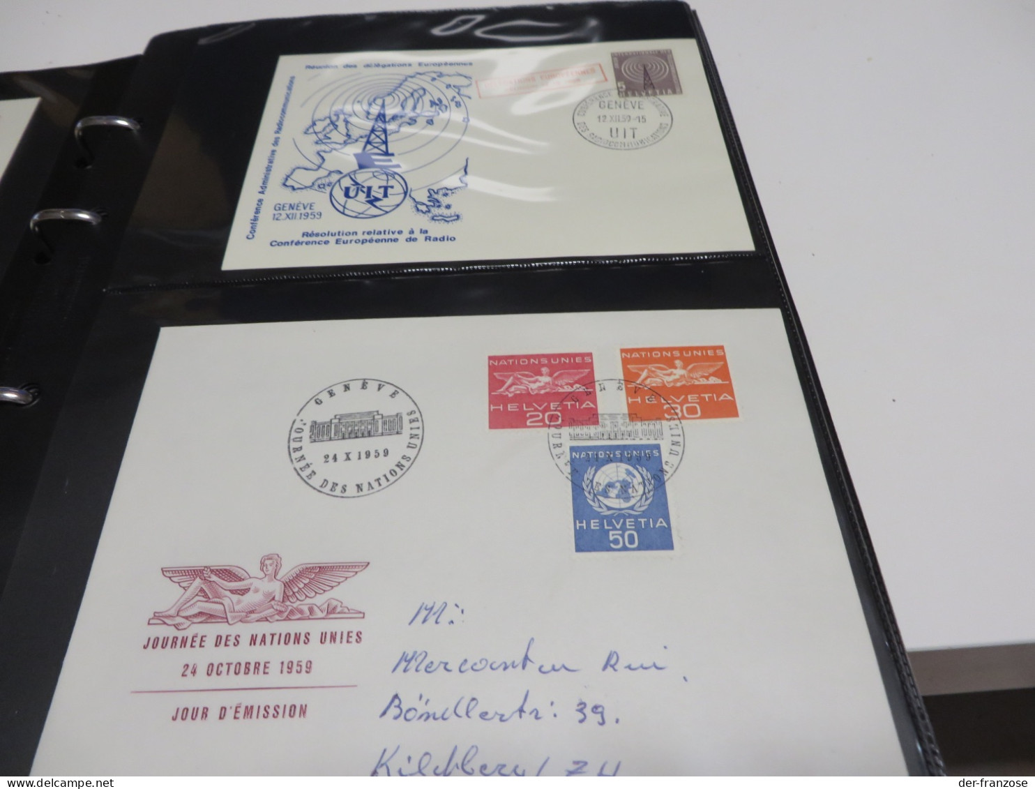 SCHWEIZ Posten  MOTIV . BELEGE mit SONDERSTEMPEL  im  RINGBINDER