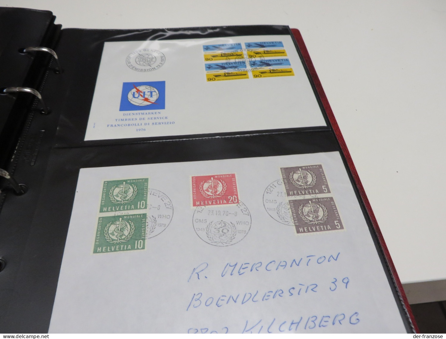 SCHWEIZ Posten  MOTIV . BELEGE mit SONDERSTEMPEL  im  RINGBINDER