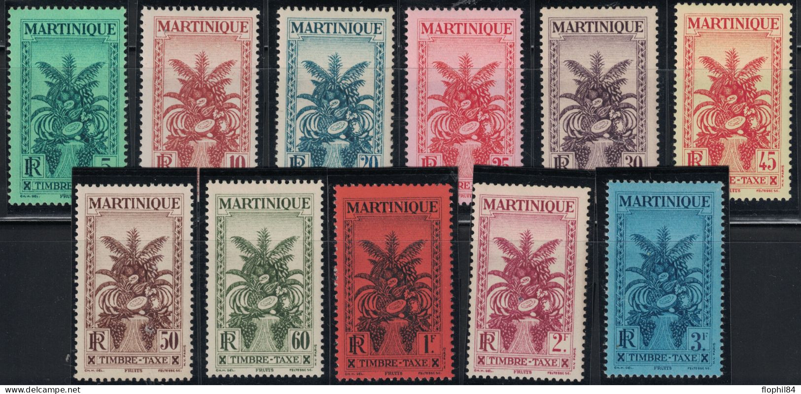 MARTINIQUE - TAXE - SERIE N°12 A 22 - NEUF SANS TRACE DE CHARNIERE - COTE 38€. - Strafport