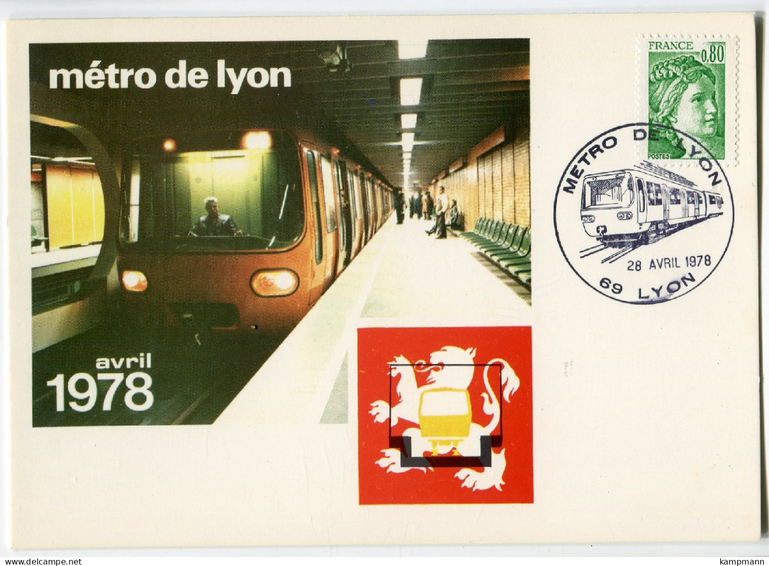 Metro Station Eröffnung Lyon, 1978  Gelaufen - Métro