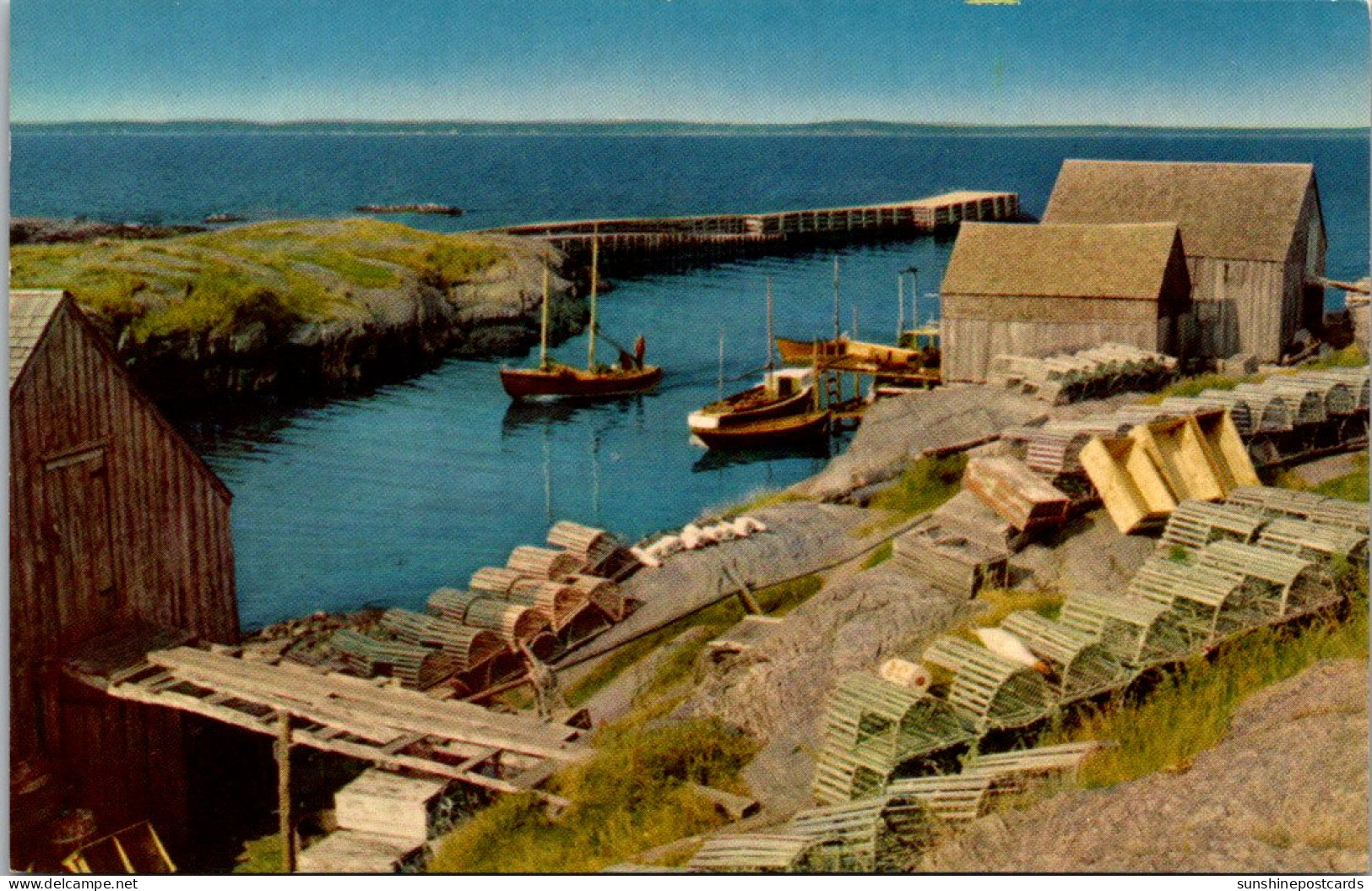 Canada Nova Scotia Scenery At Blue Rocks Fishing Boats And Lobster Traps - Other & Unclassified