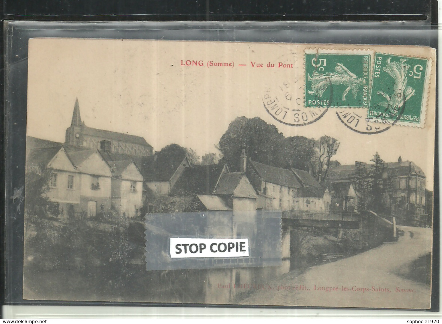 08-2023 - AIR150/1388 - SOMME - 80 - LONG Près AILLY LE HAUT CLOCHER -600 Hab - Légende Rouge - Vue Du Pont - Ailly Le Haut Clocher