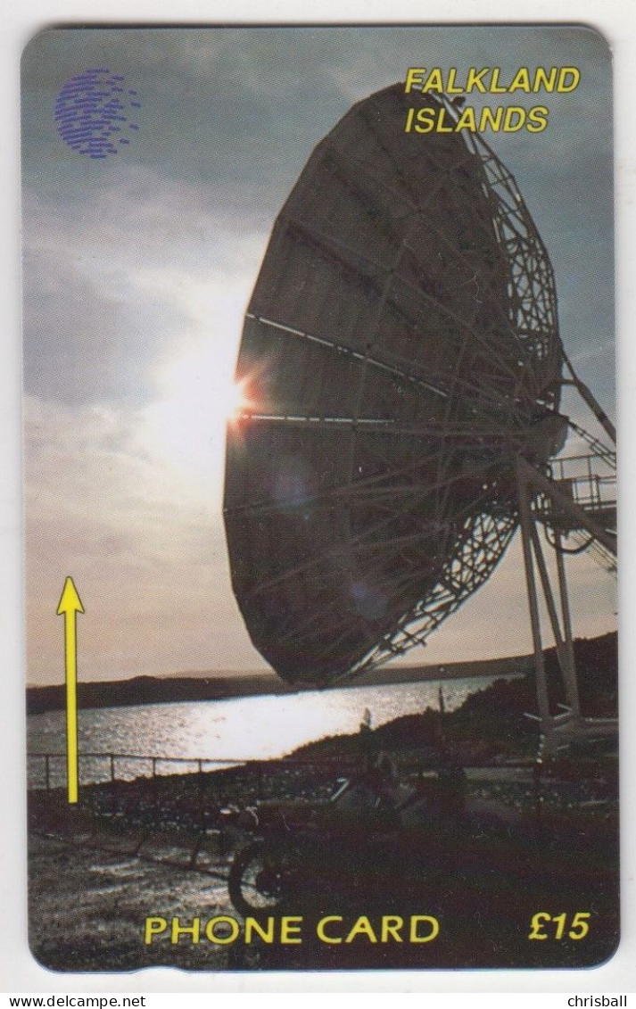 Falkland Islands Receiving Dish  Phonecard - Fine Used - 2CWFC - Falkland Islands