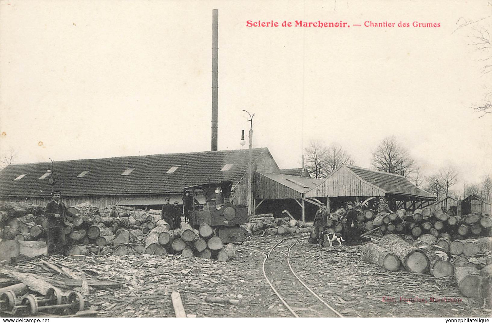 41 - LOIR ET CHER - MARCHENOIR - Scierie, Bois - Chantier Des Grumes - Beau Cliché Fontaine - 10640 - Marchenoir