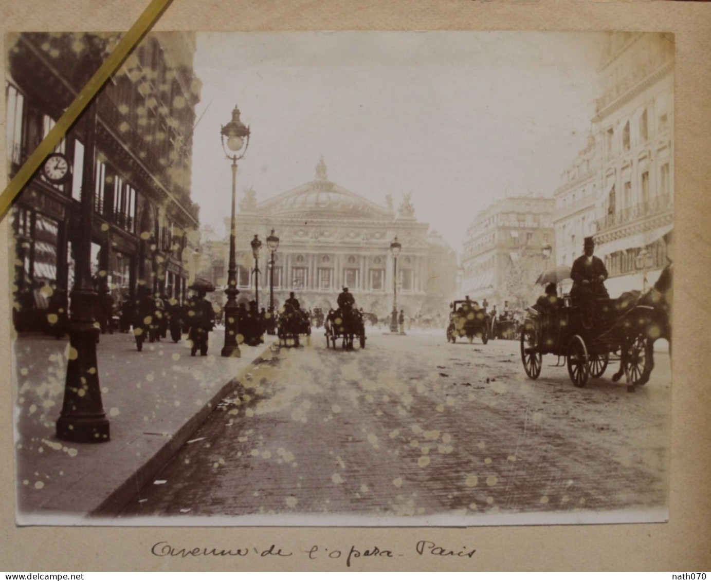 Photo 1890's Avenue Opéra Paris Tirage  Vintage - Antiche (ante 1900)