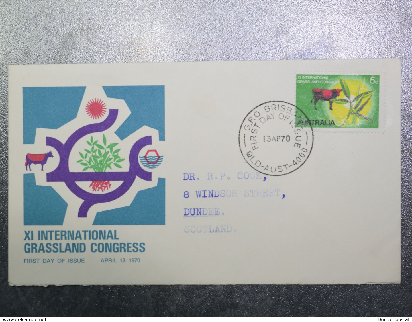 AUSTRALIA  First Day Cover Grassland Congress  1970   ~~L@@K~~ - Covers & Documents