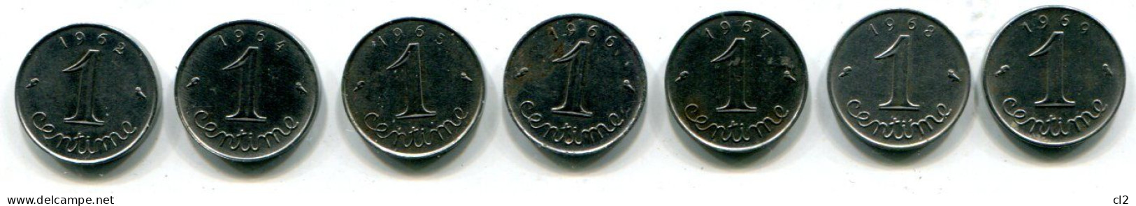 FRANCE - Lot De 7 Pièces De 1 Centimes ( 1962, 1964, 1965, 1966, 1967, 1968, 1969) - 1 Centime