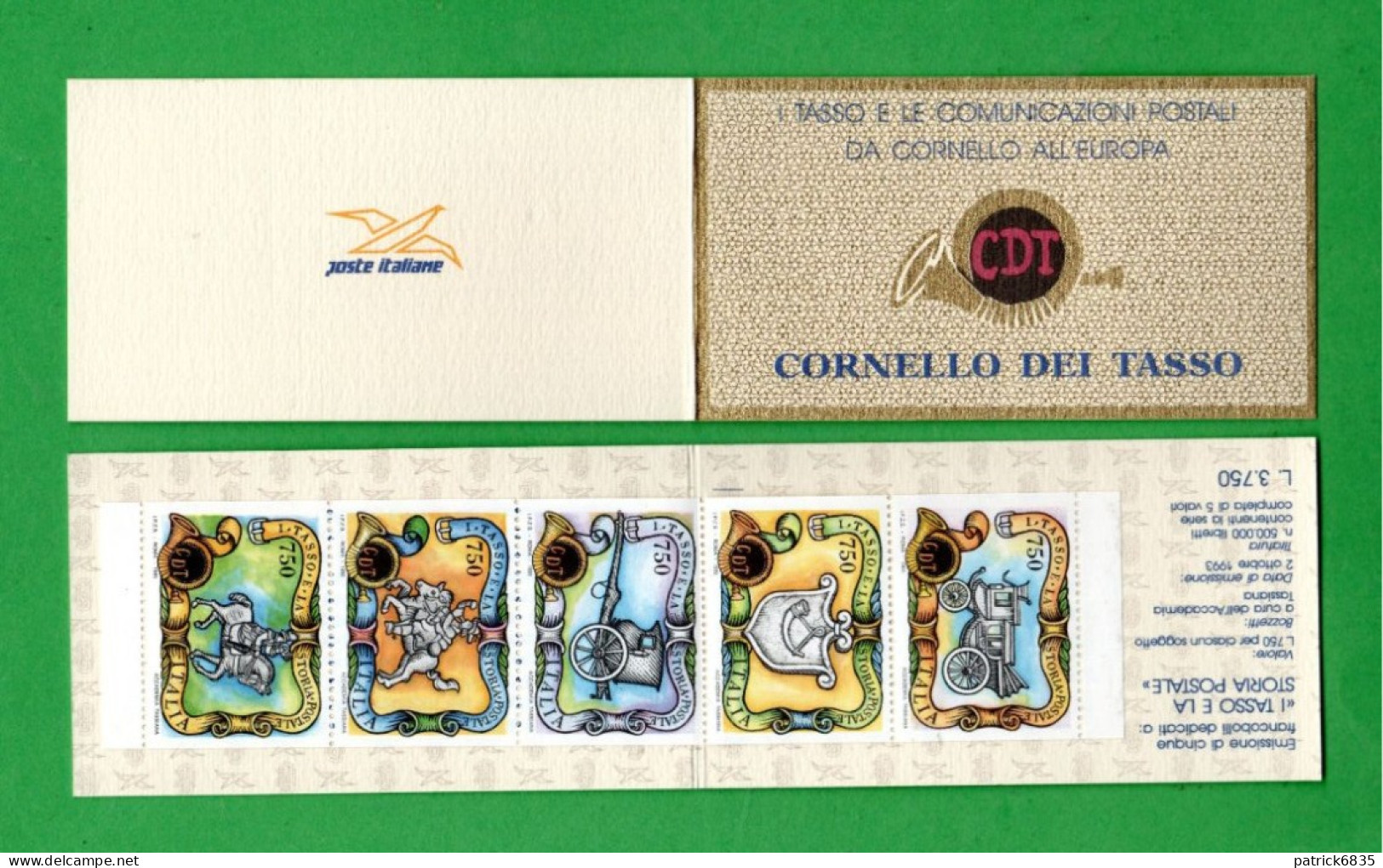 Italia ** -1993 - I TASSO E Le Comunicazioni Postali. Unif. L-14. MNH** - Libretti