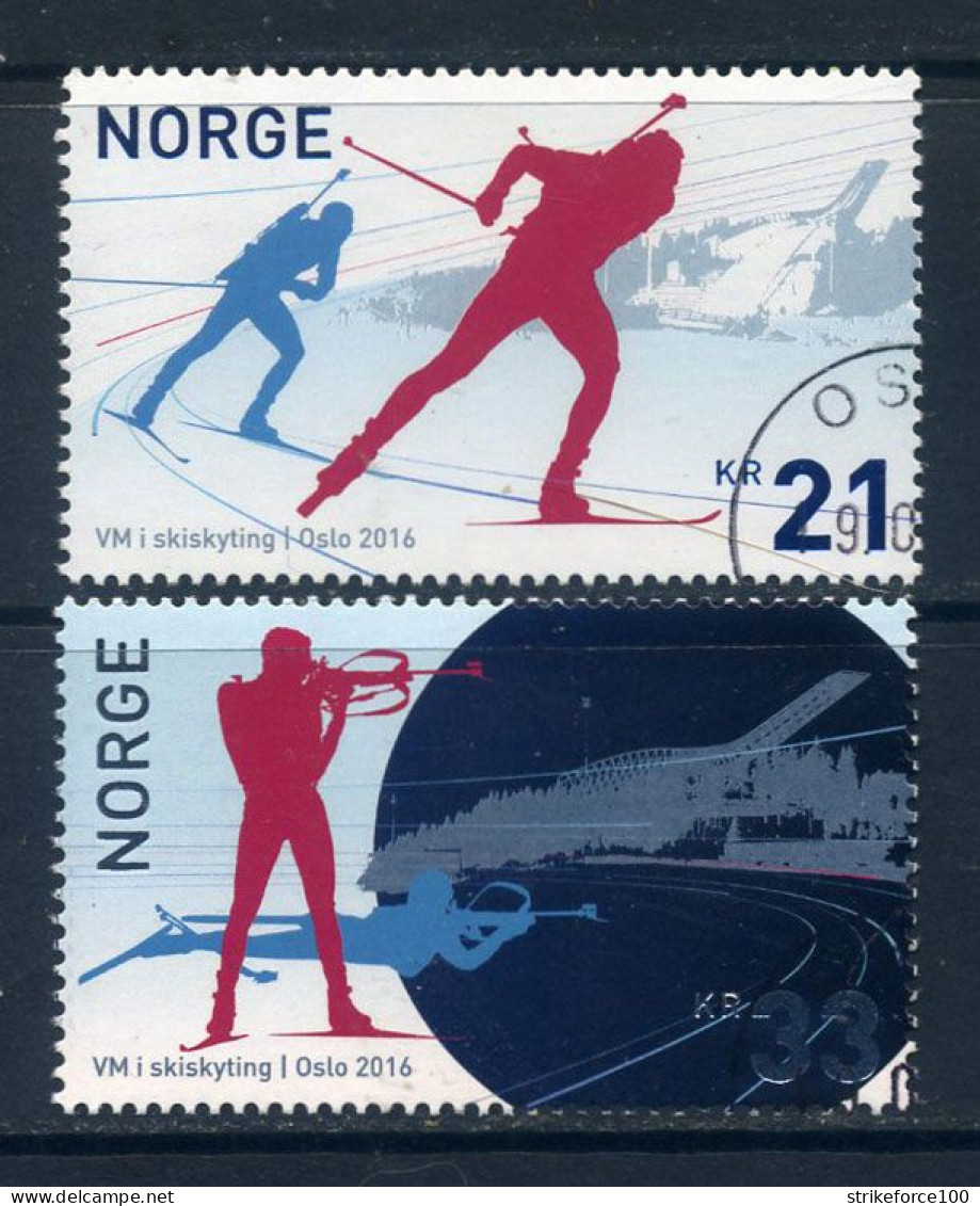 Norway 2016 - World Biathlon Championship, Oslo. Used (CTO) Set Of Two. - Oblitérés