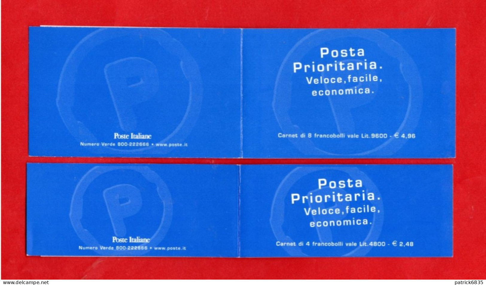 Italia ** - 1999 -  Posta Prioritaria 2 Carnet Di Francobolli € 0,62 Lire 1200. Unif. L.19 - L.20.  MNH**. - Postzegelboekjes