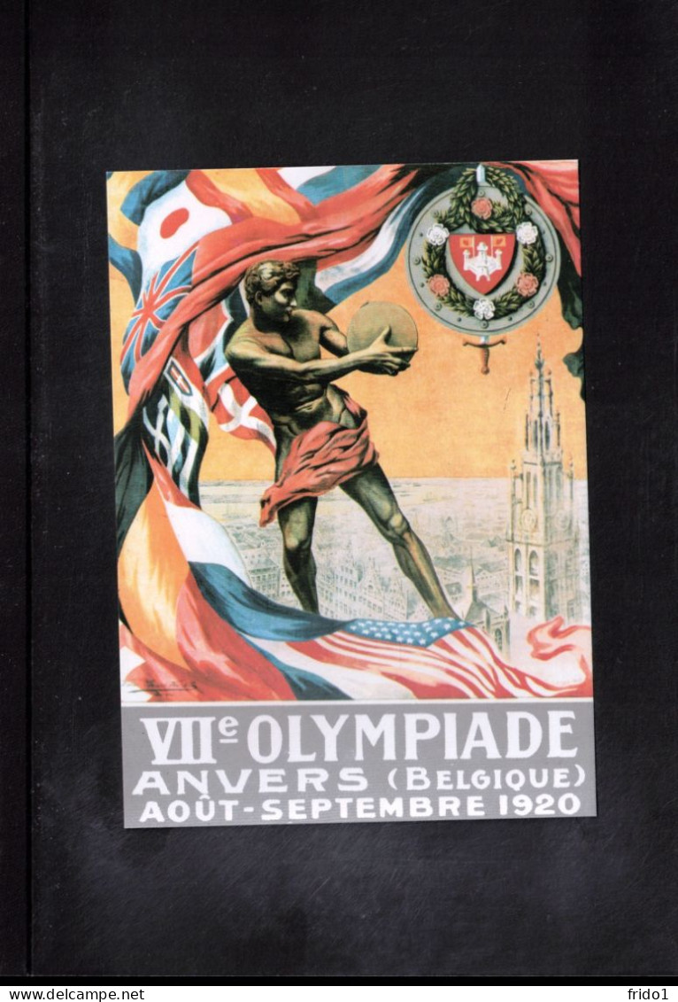 France 1920 Olympic Games Antwerp Interesting Postcard - Poster Of Olympic Games - Ete 1920: Anvers