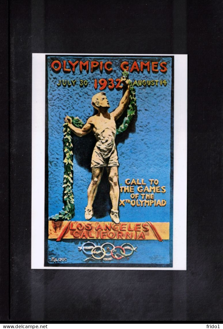 France 1932 Olympic Games Los Angeles Interesting Postcard - Poster Of Olympic Games - Zomer 1932: Los Angeles