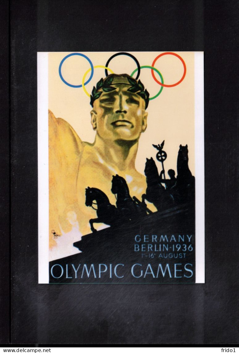 France 1936 Olympic Games Berlin Interesting Postcard - Poster Of Olympic Games - Zomer 1936: Berlijn