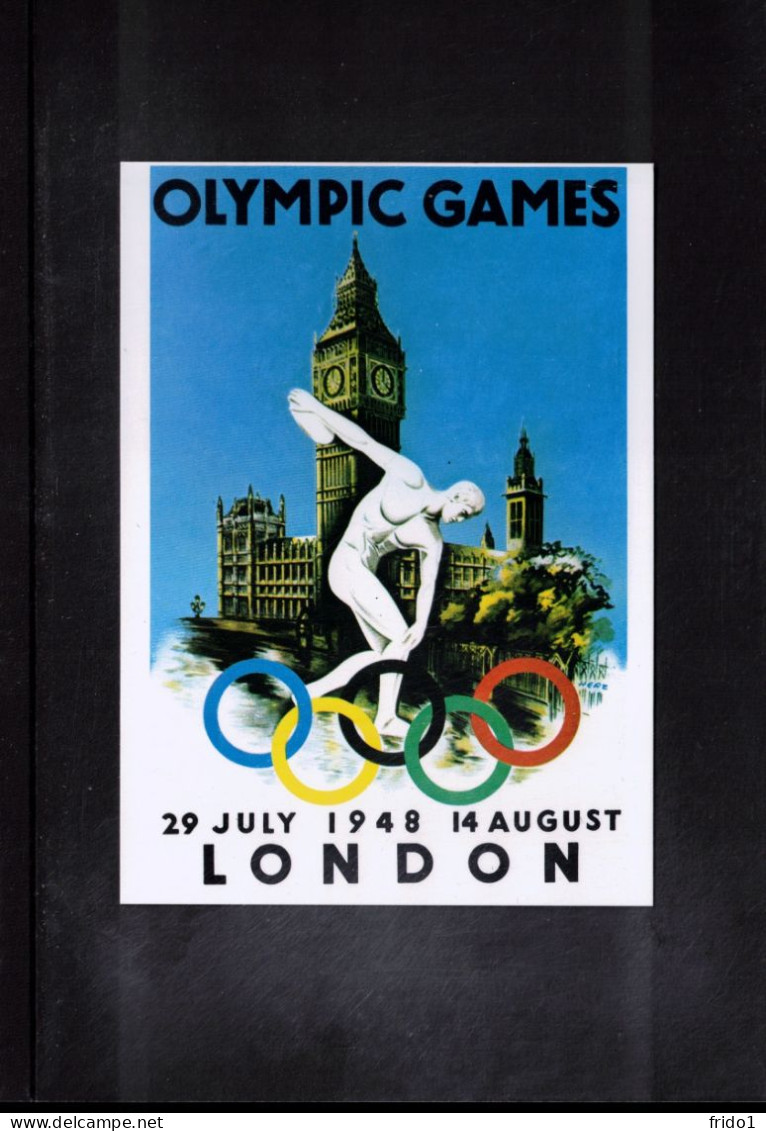 France 1948 Olympic Games London Interesting Postcard - Poster Of Olympic Games - Estate 1948: Londra