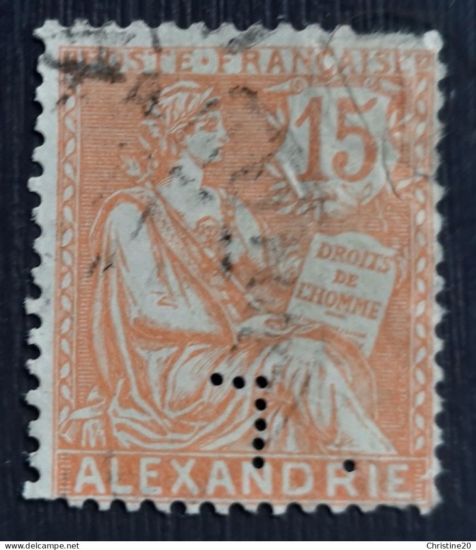 Alexandrie  1902/03 N°25 Ob Perforé CL TB - Oblitérés