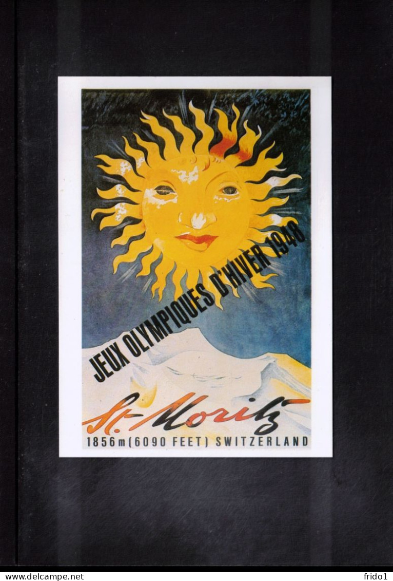 France 1948 Olympic Games St. Moritz Interesting Postcard - Poster Of Olympic Games - Invierno 1948: St-Moritz