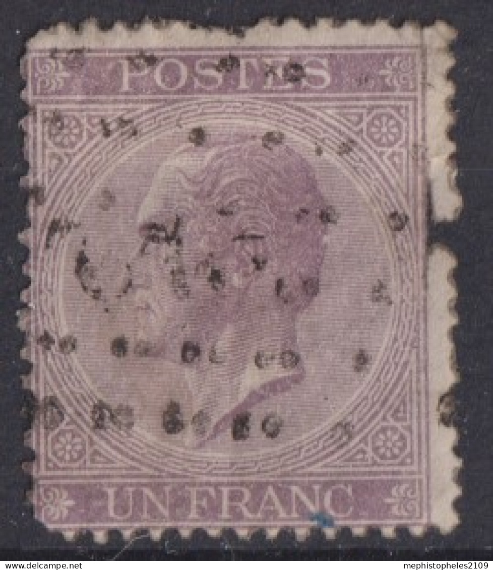 BELGIUM 1867 - Canceled - Sc# 22 - 1865-1866 Profile Left