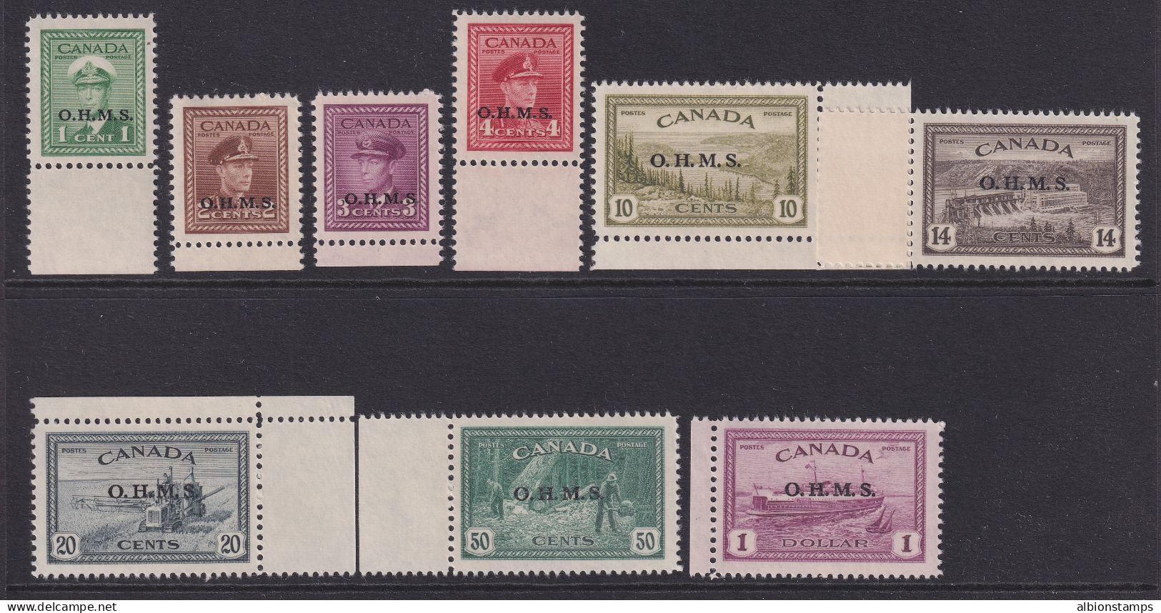 Canada, Scott O1-O10 (SG O162-O170), MNH - Aufdrucksausgaben