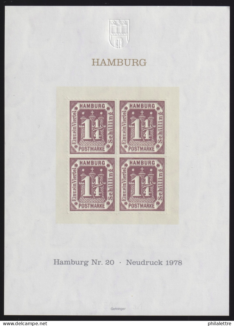 ALLEMAGNE / HAMBURG - Mi.20 1978 NEUDRUCK (Nordposta 78) - Nr.20395 - Hamburg (Amburgo)