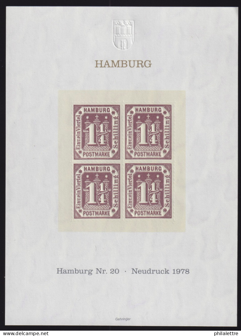 ALLEMAGNE / HAMBURG - Mi.20 1978 NEUDRUCK (Nordposta 78) - Nr.12727 - Hambourg